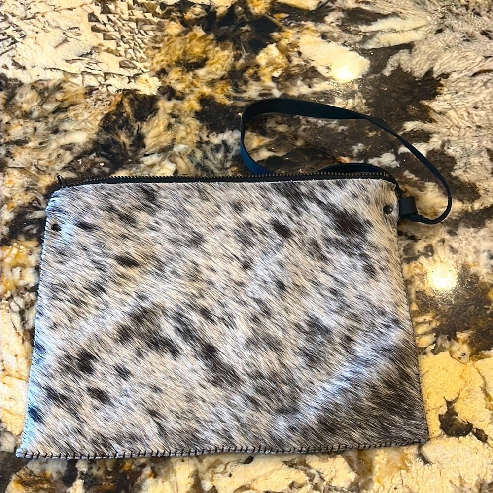 Eye of the Sun cowhide Stylish Animal Print Wristlet